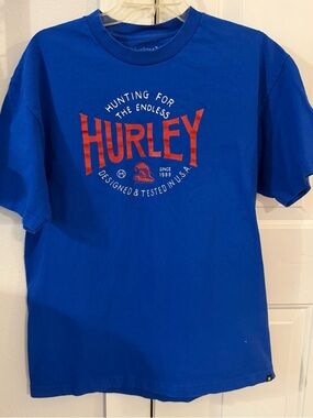 Hurley Royal Blue Short Sleeve Tee with Red Logo